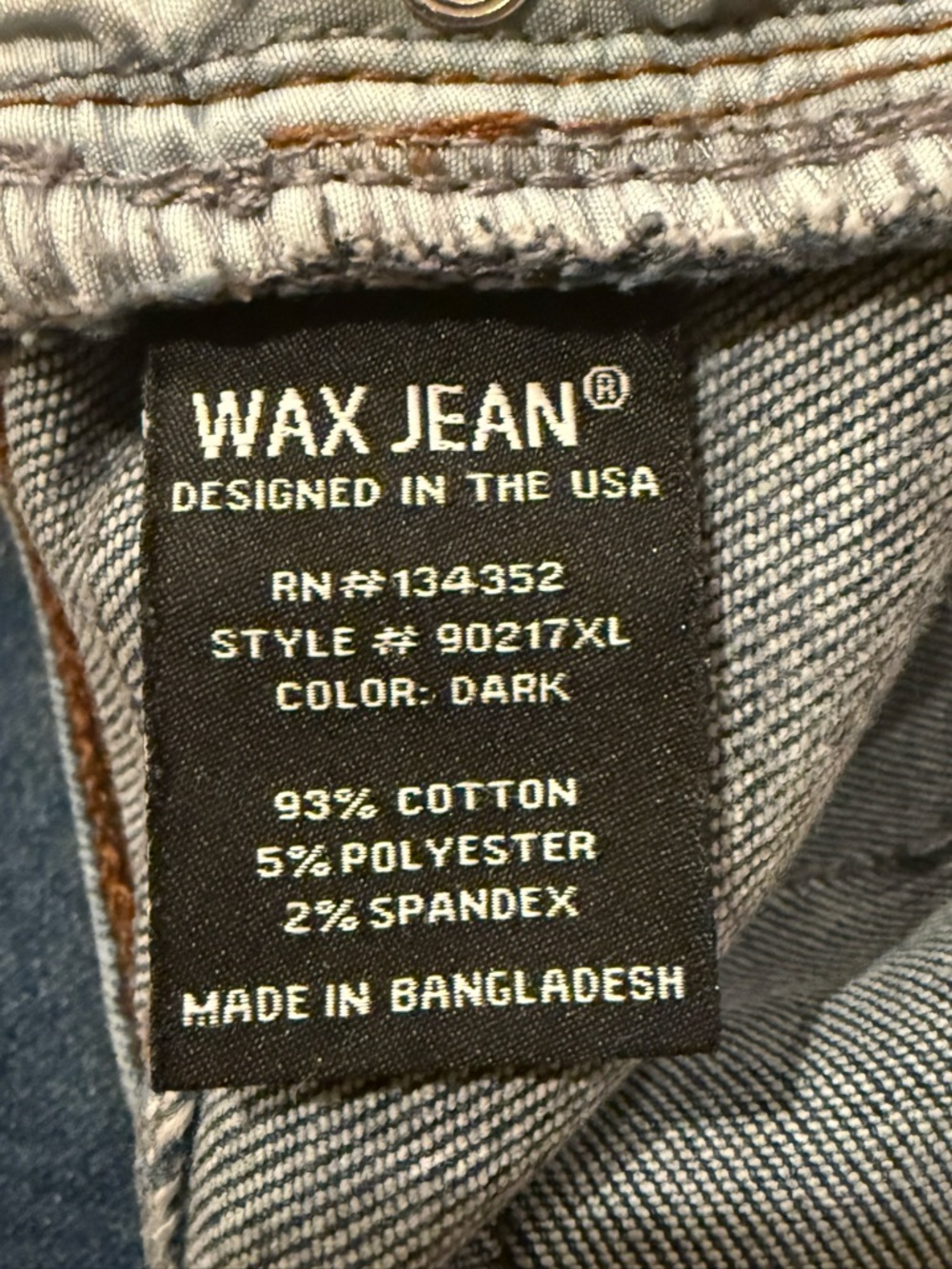 Wax Jean Size 14 High Rise Distressed Push Up Skinny Butt I Love You Jeans GUC - Picture 16 of 16